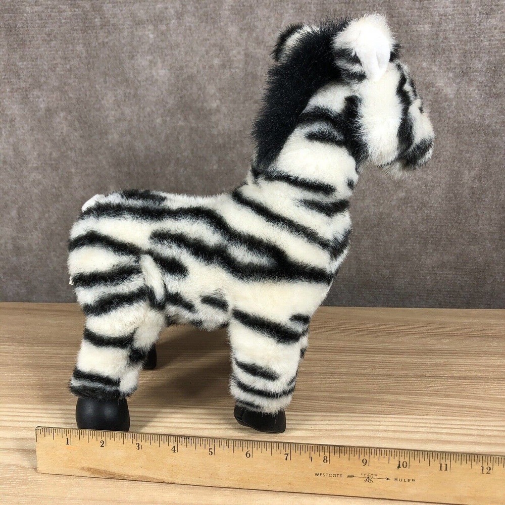 Vintage America Wego Plush Zebra Stuffed Animal 10” Standing Black White #2161 - Picture 11 of 12